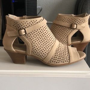 Open toe booties